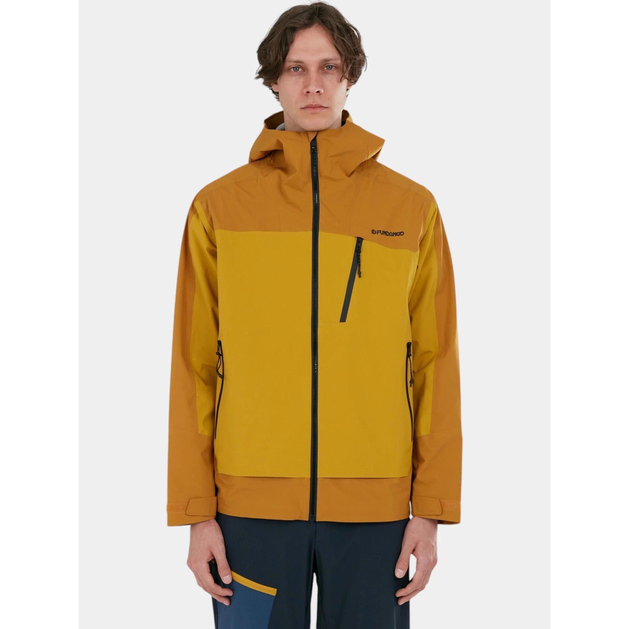 Fundango - Veste En Coquille Pour Hommes Levy 3l - Coupe-pluie - Jaune|marron - 42 M/l - Decathlon