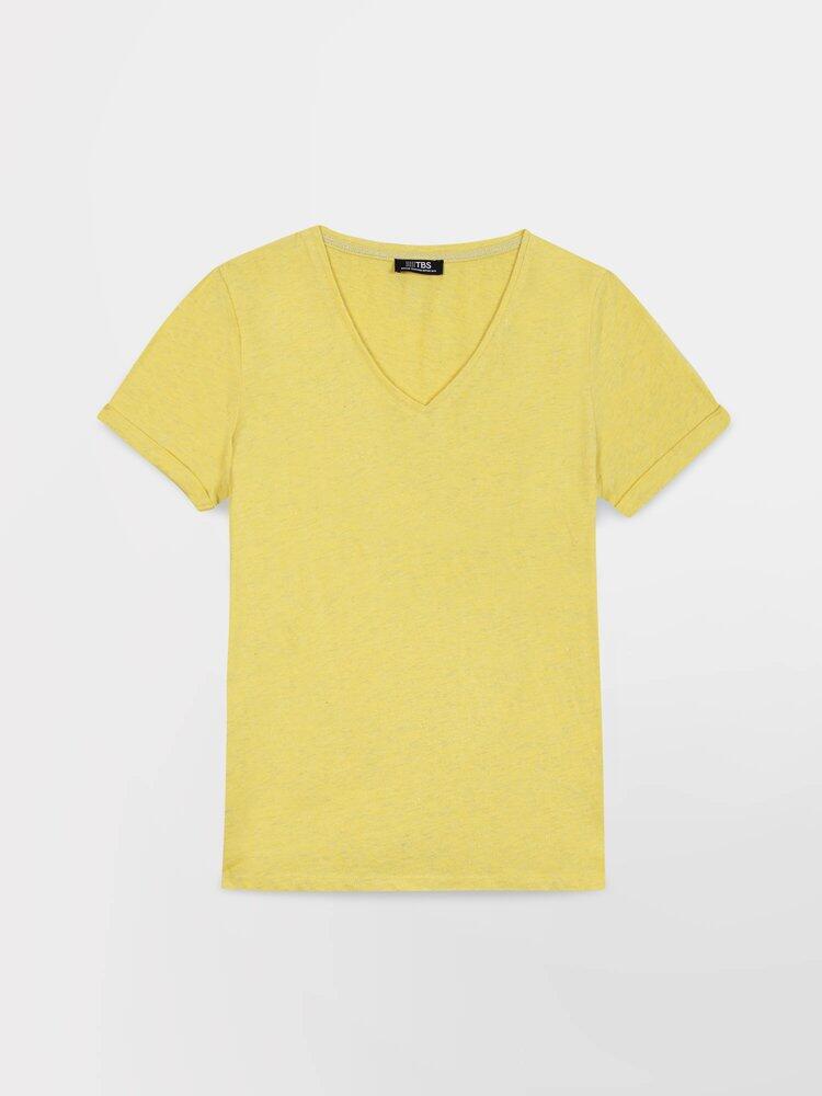 T-shirt manches courtes Femme ADINATEE Citron 3/5