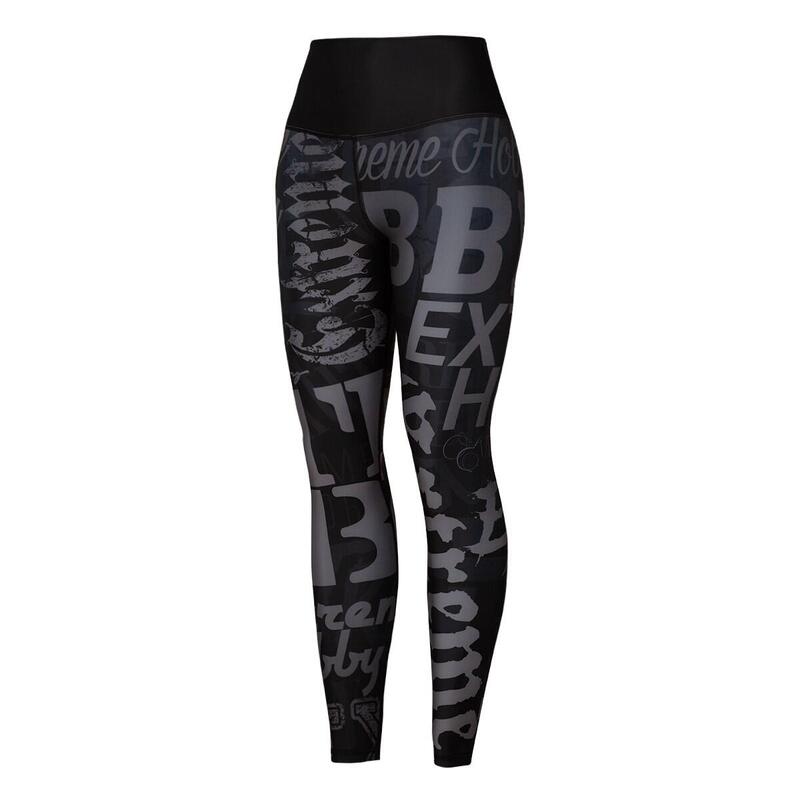 Legginsy fitness damskie z wysokim stanem EXTREME HOBBY LETTERS