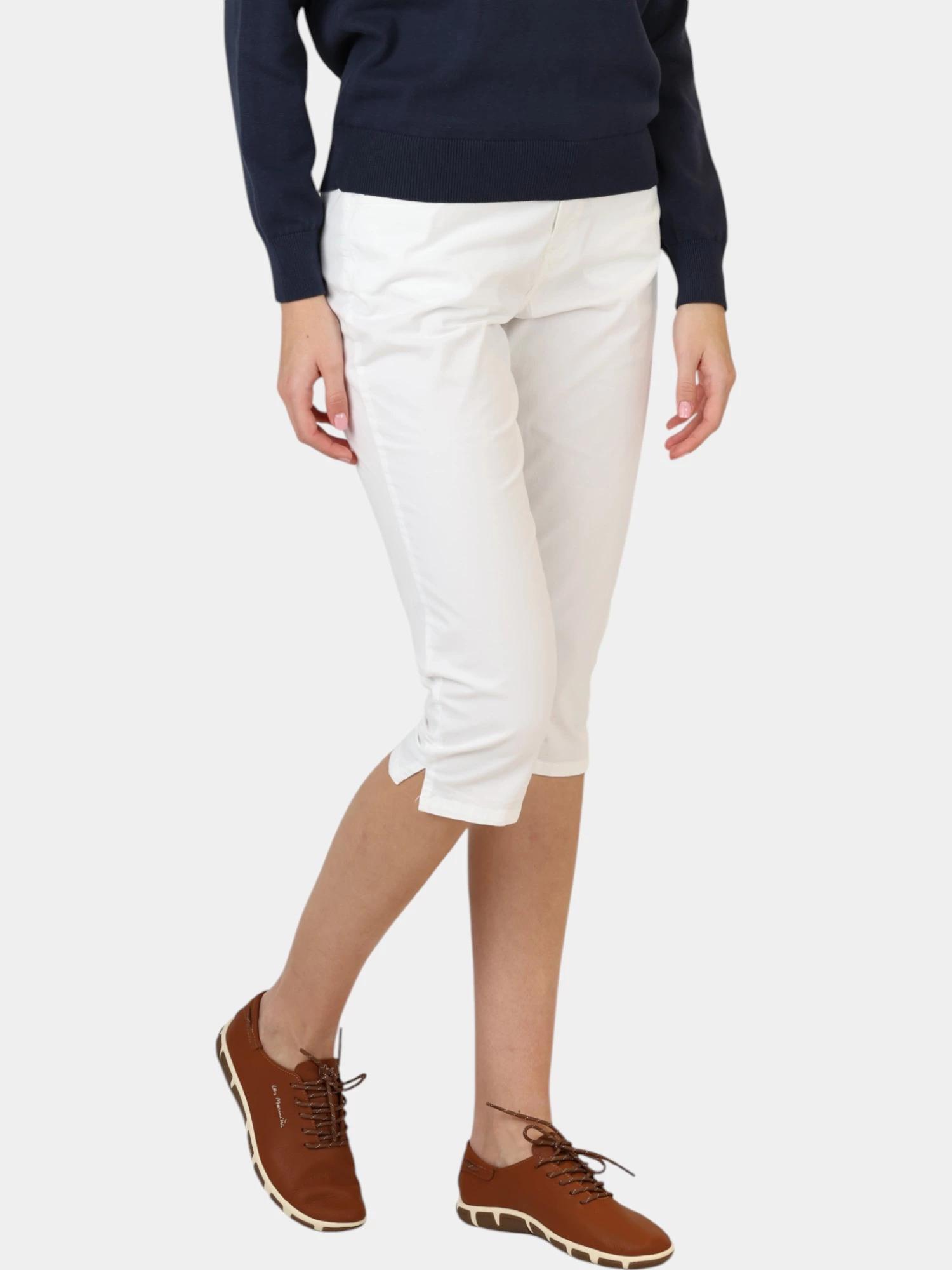Corsaire femme SANTACOR blanc - ceinture semi-élastique, 4 poches 4/6