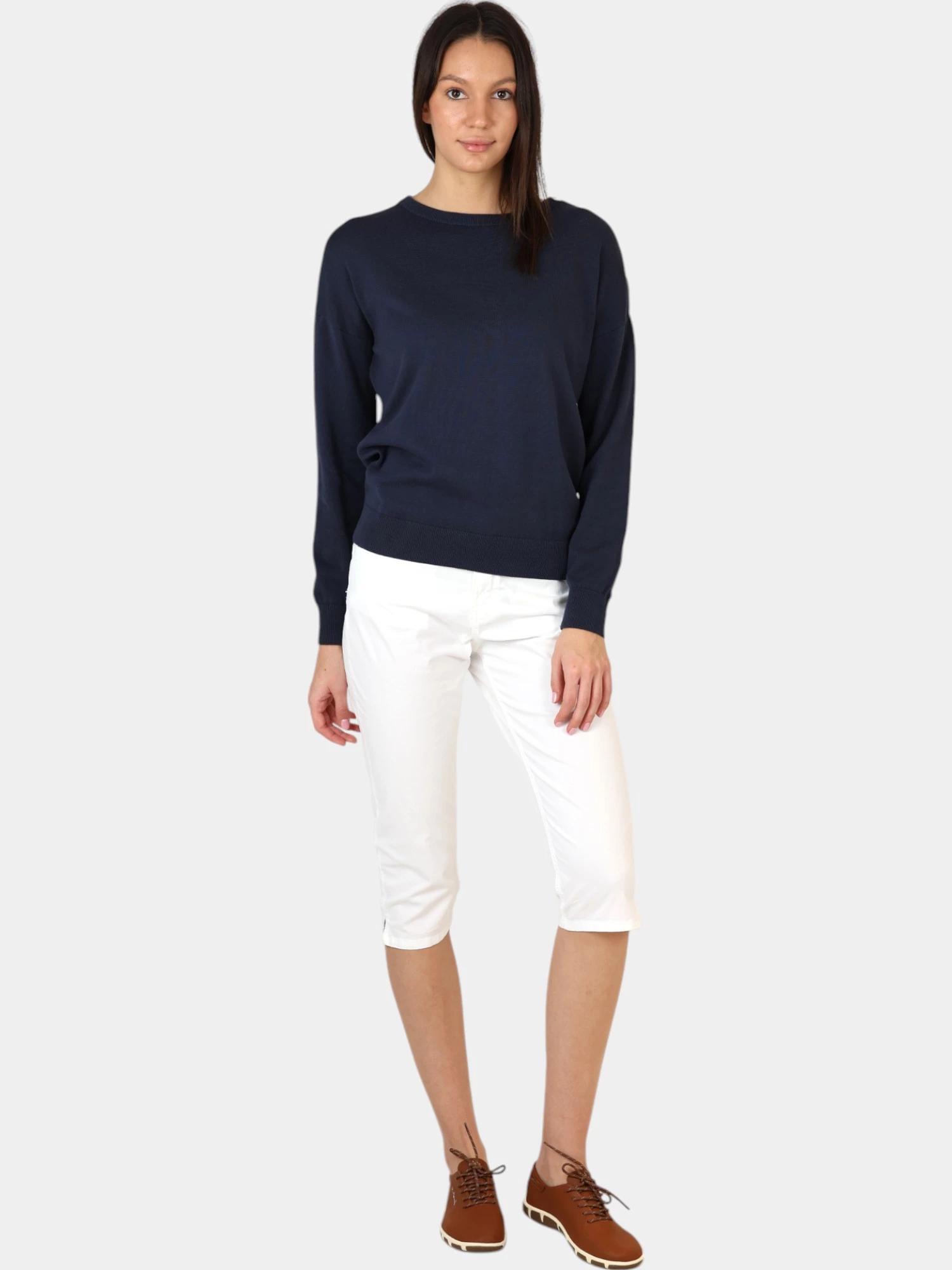 Corsaire femme SANTACOR blanc - ceinture semi-élastique, 4 poches 5/6