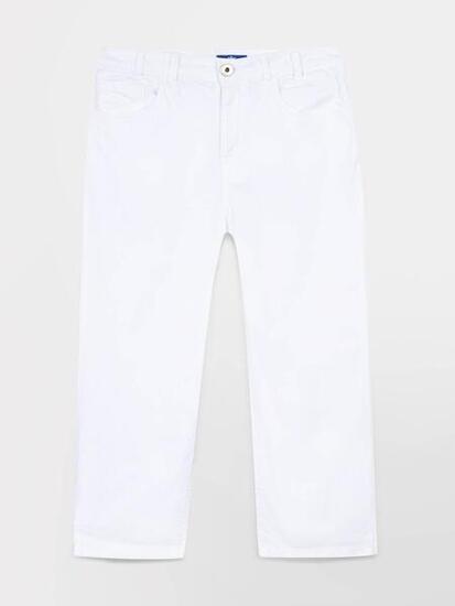 Corsaire Femme SANTACOR Blanc, Ceinture Semi-Élastique, 97% Coton 3% Élasthanne