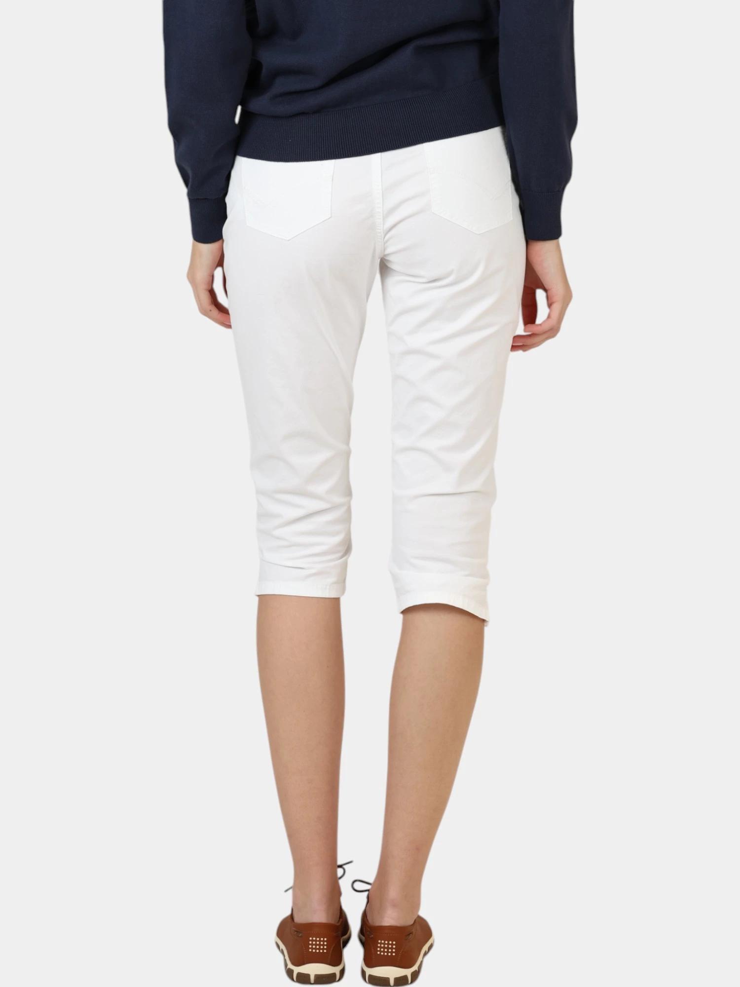 Corsaire femme SANTACOR blanc - ceinture semi-élastique, 4 poches 3/6