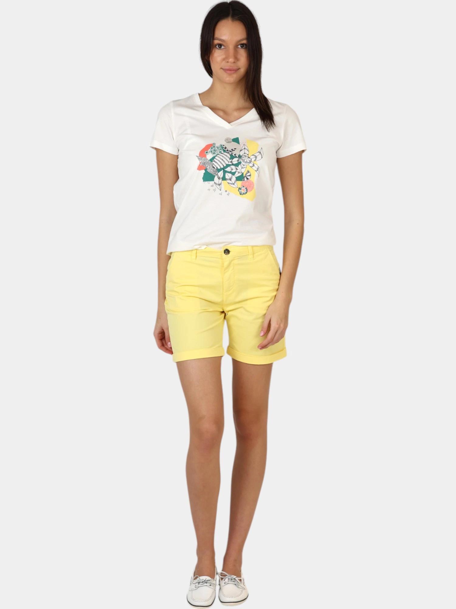 Bermuda taille droite avec passants femme - SANTABER Citron 5/6