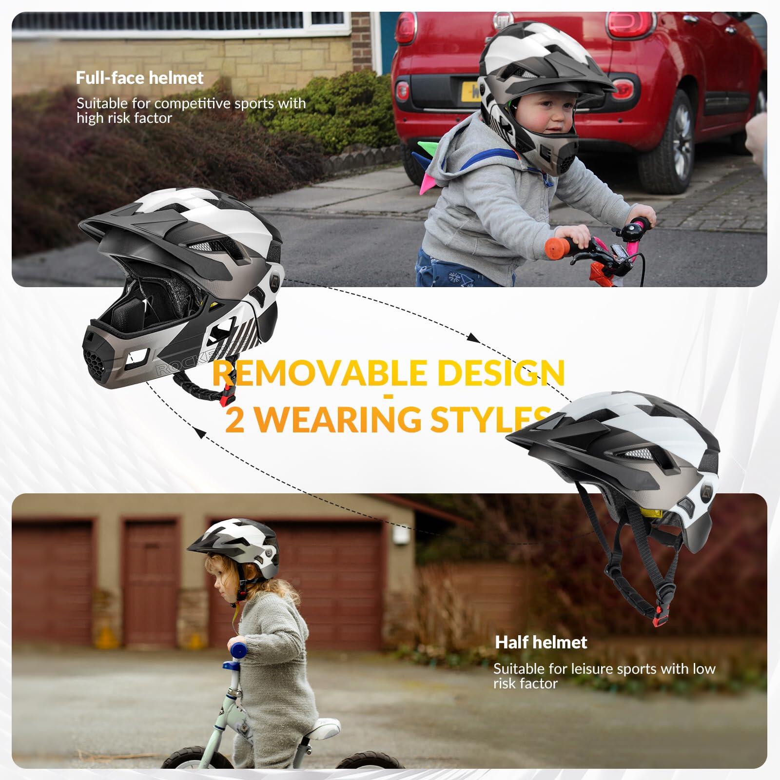 ROCKBROS Kids BMX-helm, integraalhelm voor mountainbikes, maat S/M (48-58 cm) 5/6