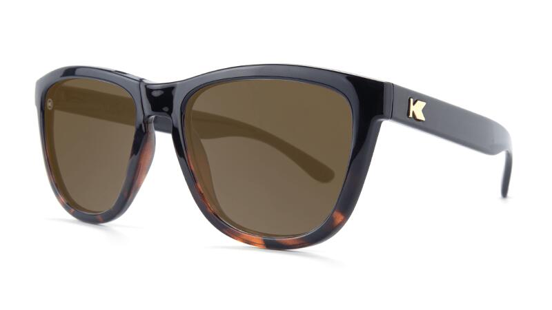 Adult Sunglasses - Category 3 polarised -  Glossy Black and Tortoise Shell Fade 3/5