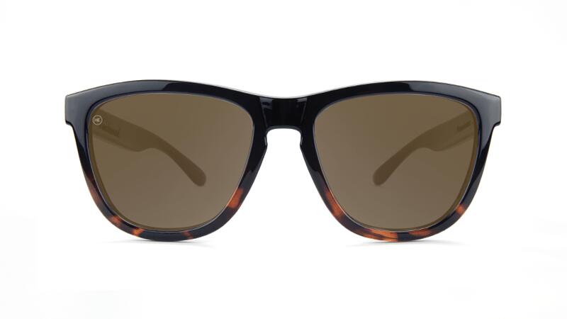 Adult Sunglasses - Category 3 polarised -  Glossy Black and Tortoise Shell Fade 2/5