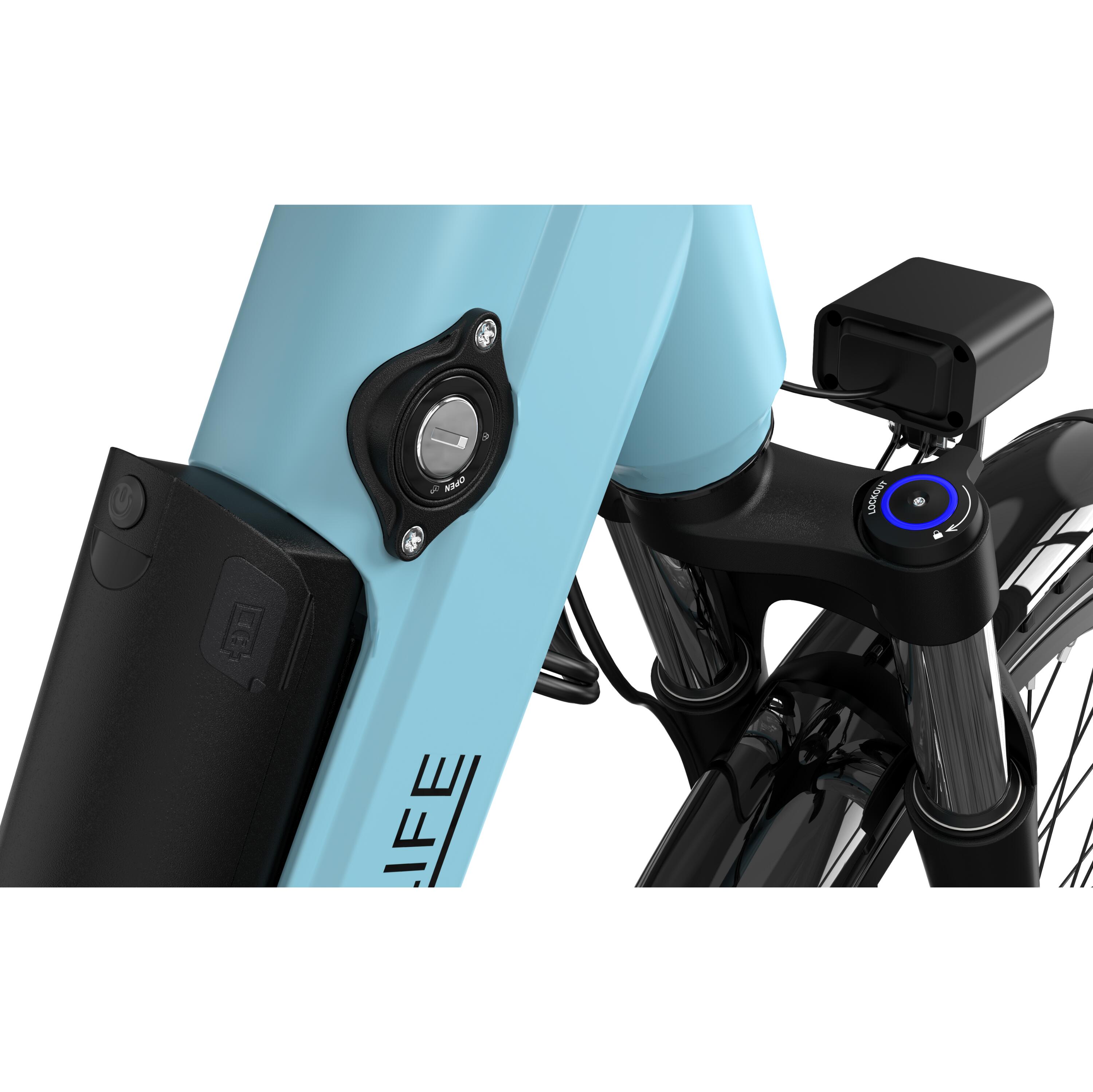 Electric City Bikes G6, E-bikes 27.5",APP&NFC,BLUE 4/7