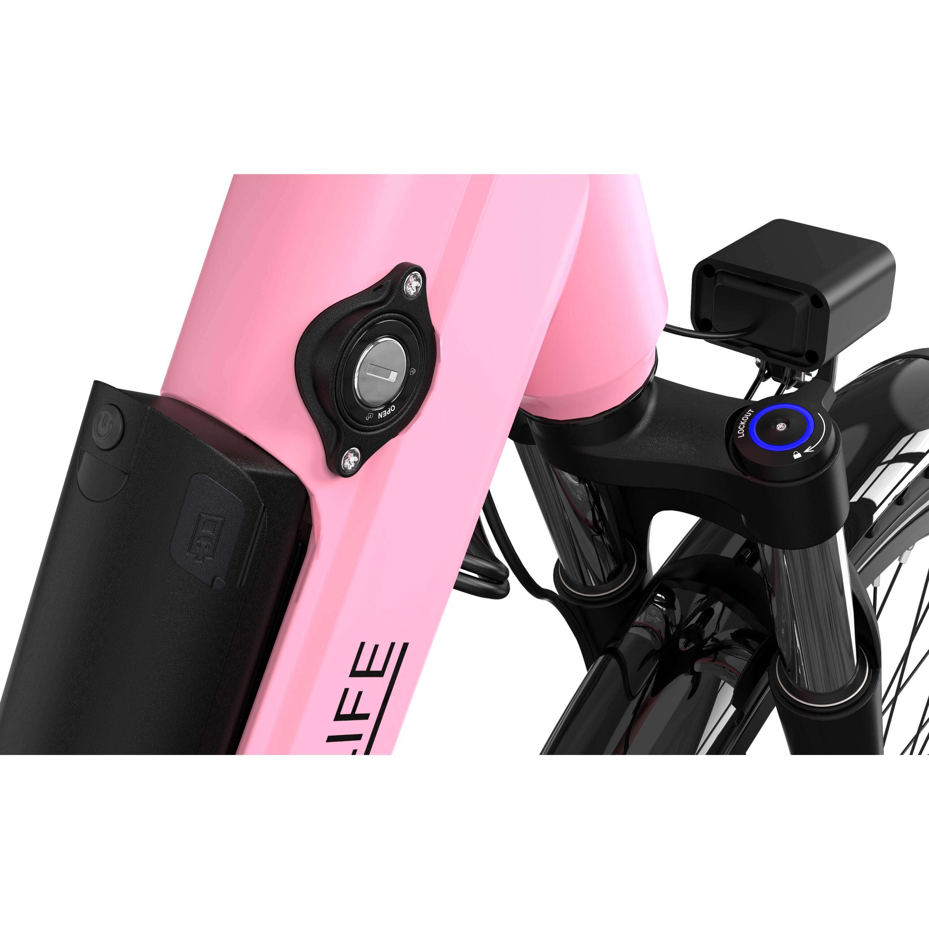 Electric City Bikes G6, E-bikes 27.5",APP&NFC,PINK 4/8