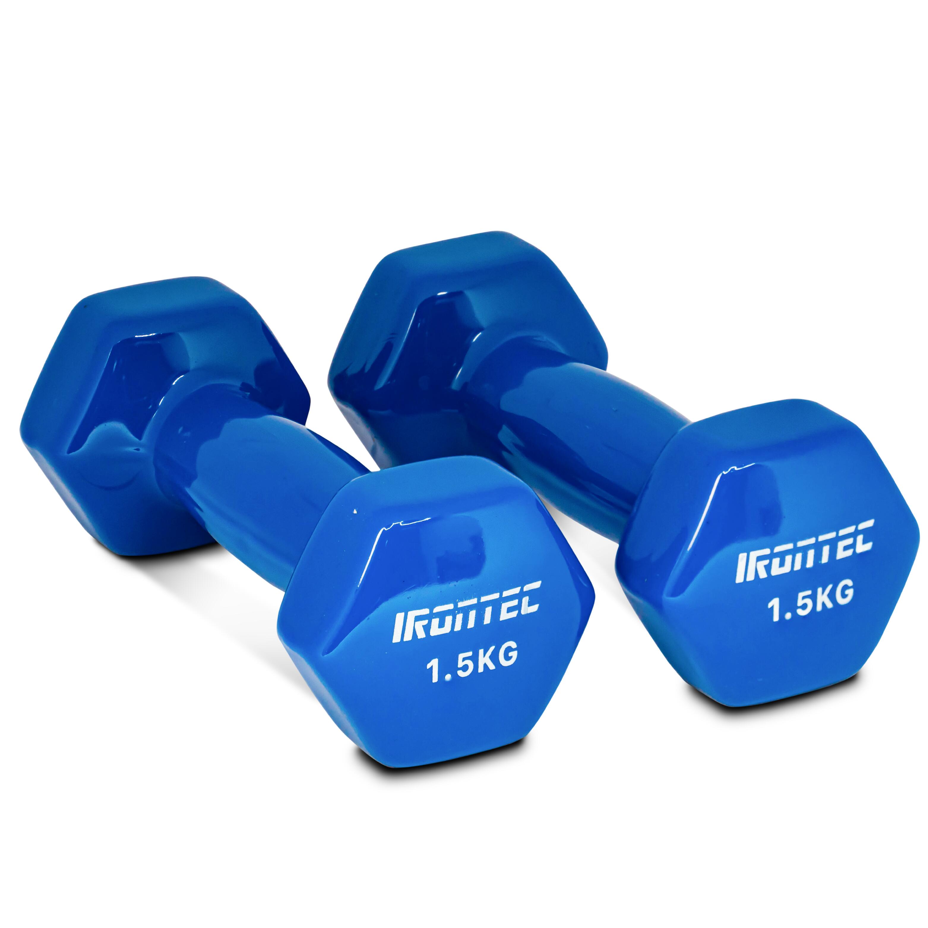 Vinyl Dumbbell 1.5KG Blue - IRONTEC
