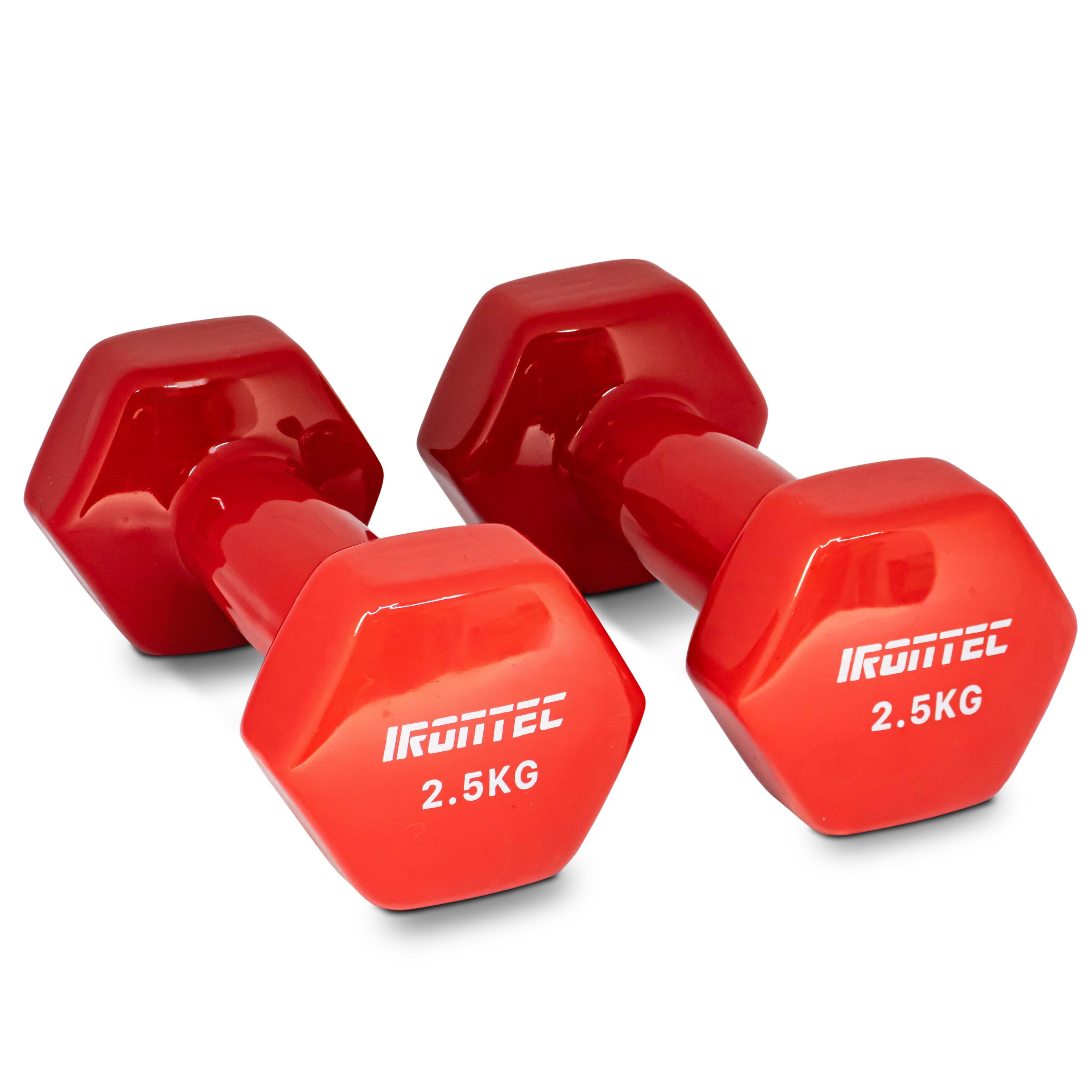 Vinyl Dumbbell 2.5KG Red - IRONTEC