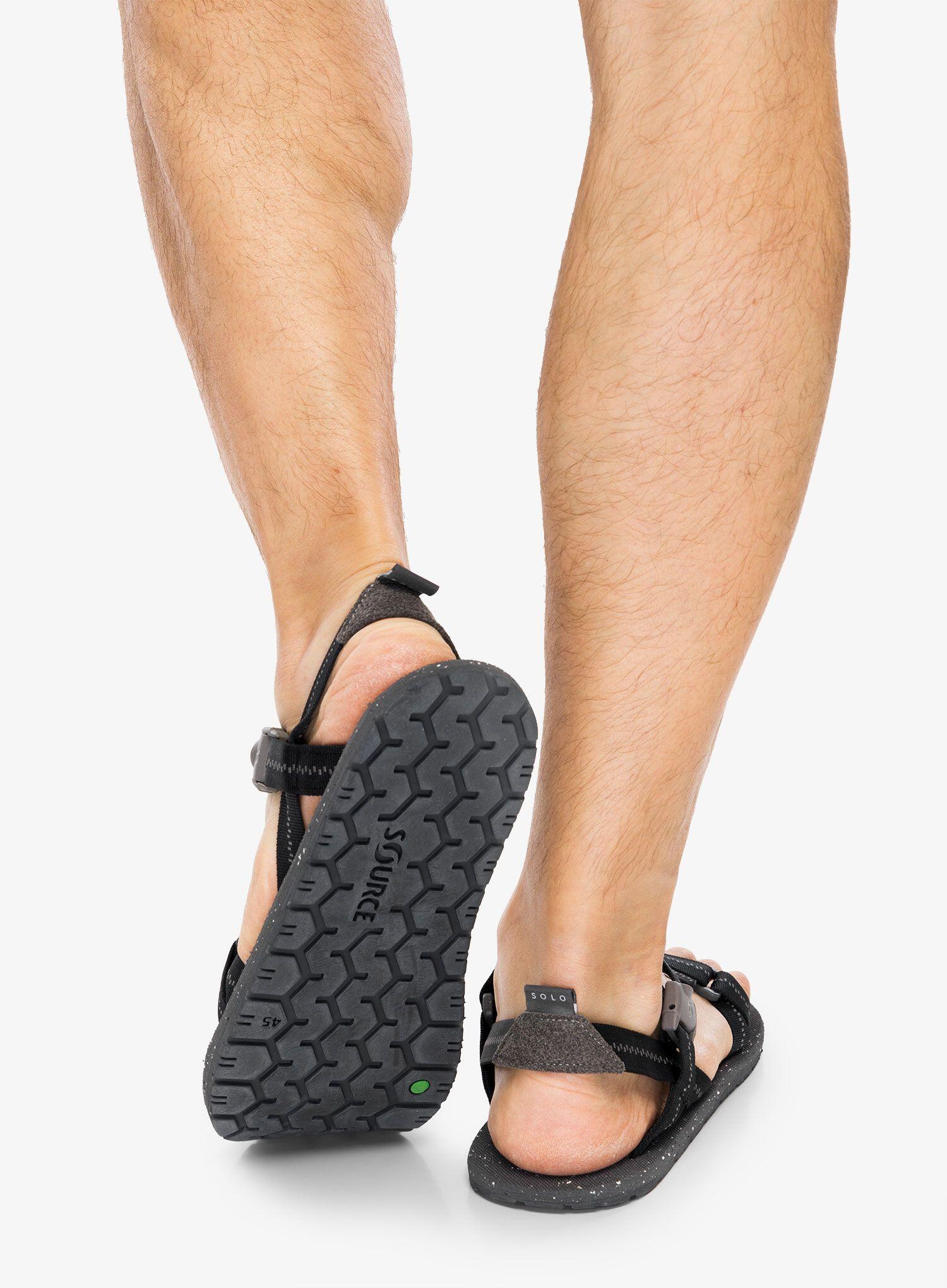 Sandales barefoot Source Solo Basalt Black unisexes semelle Solo 30% recyclée 5/7