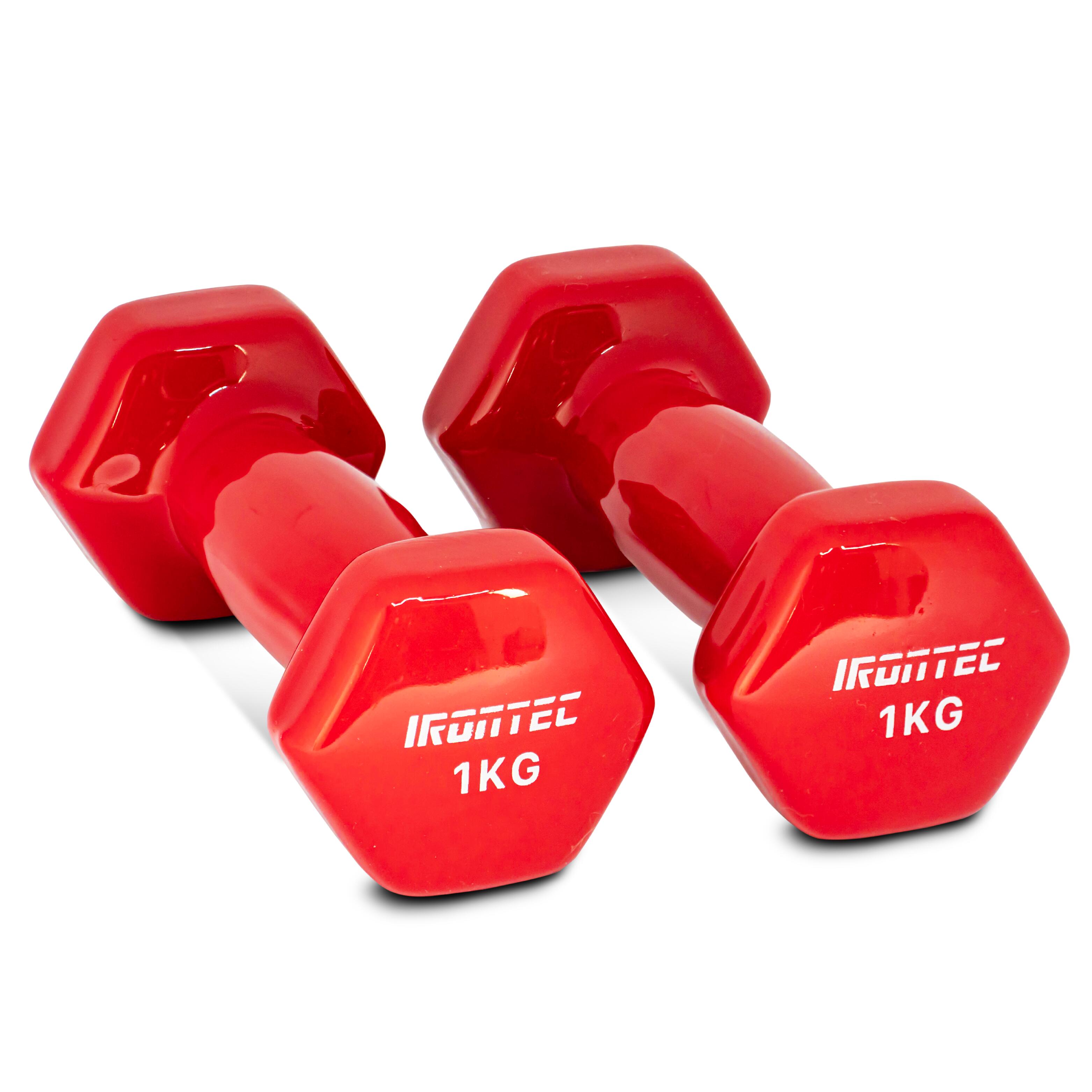 Vinyl Dumbbell 1KG Red - IRONTEC