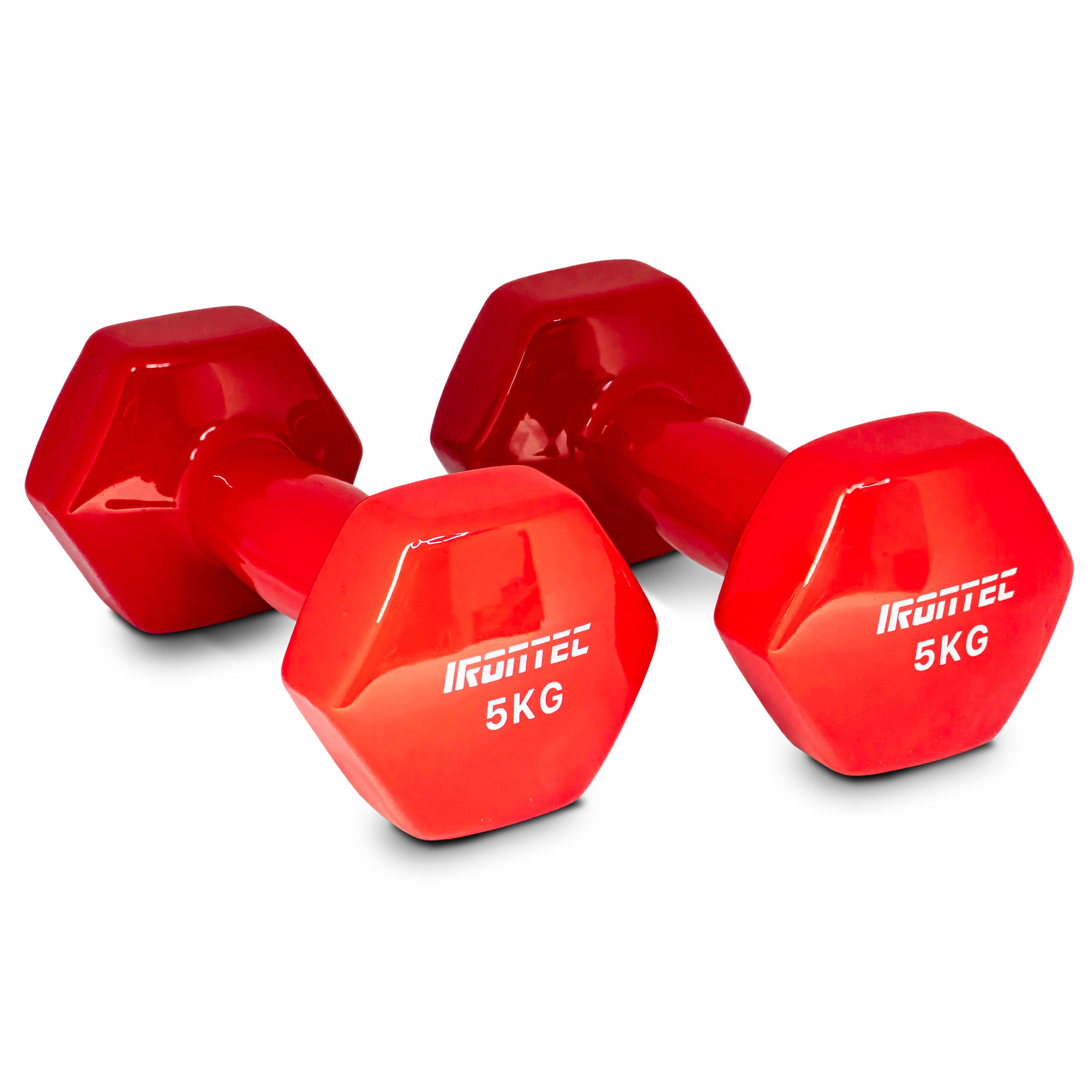 Vinyl Dumbbell 5KG Red - IRONTEC
