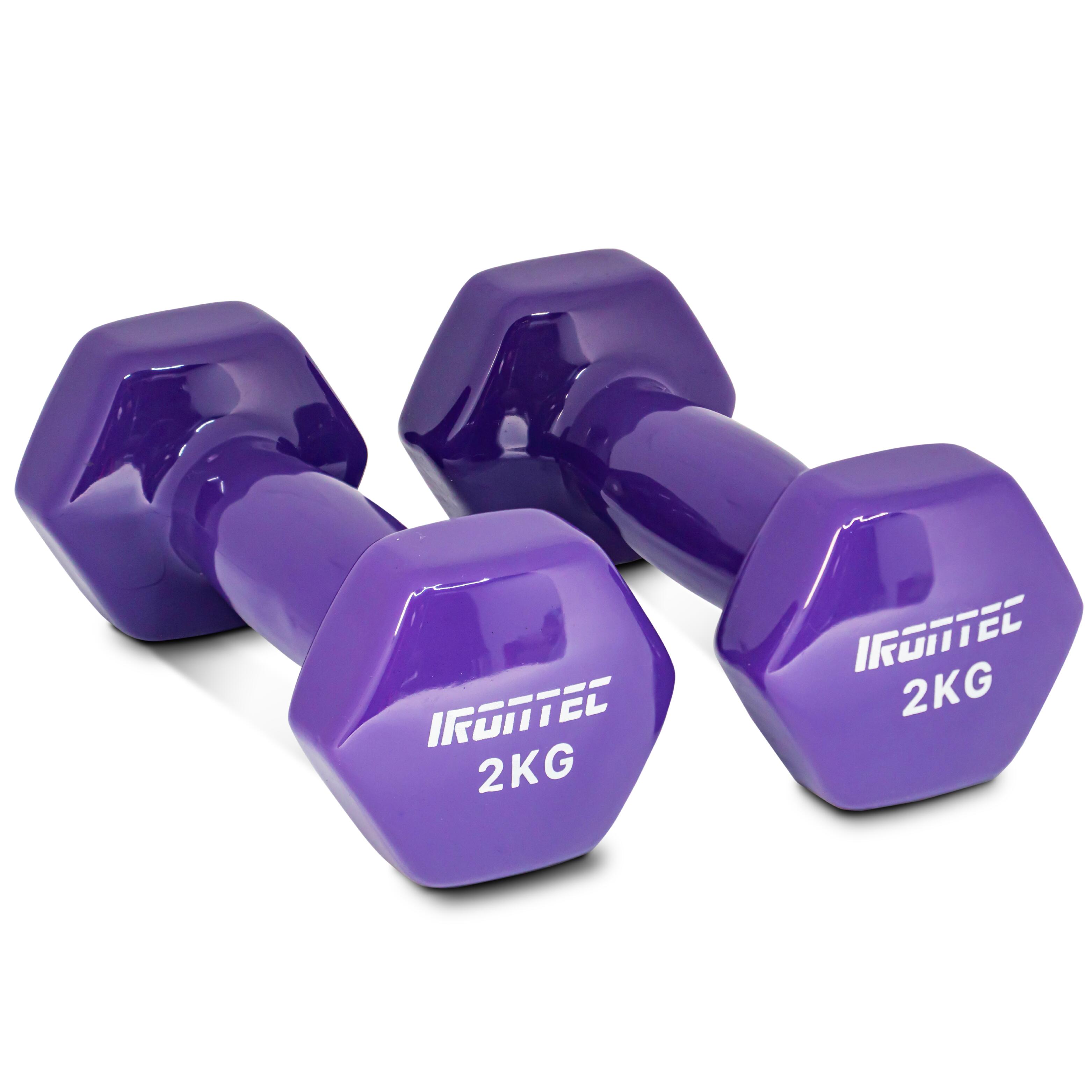 Vinyl Dumbbell 2KG Purple - IRONTEC