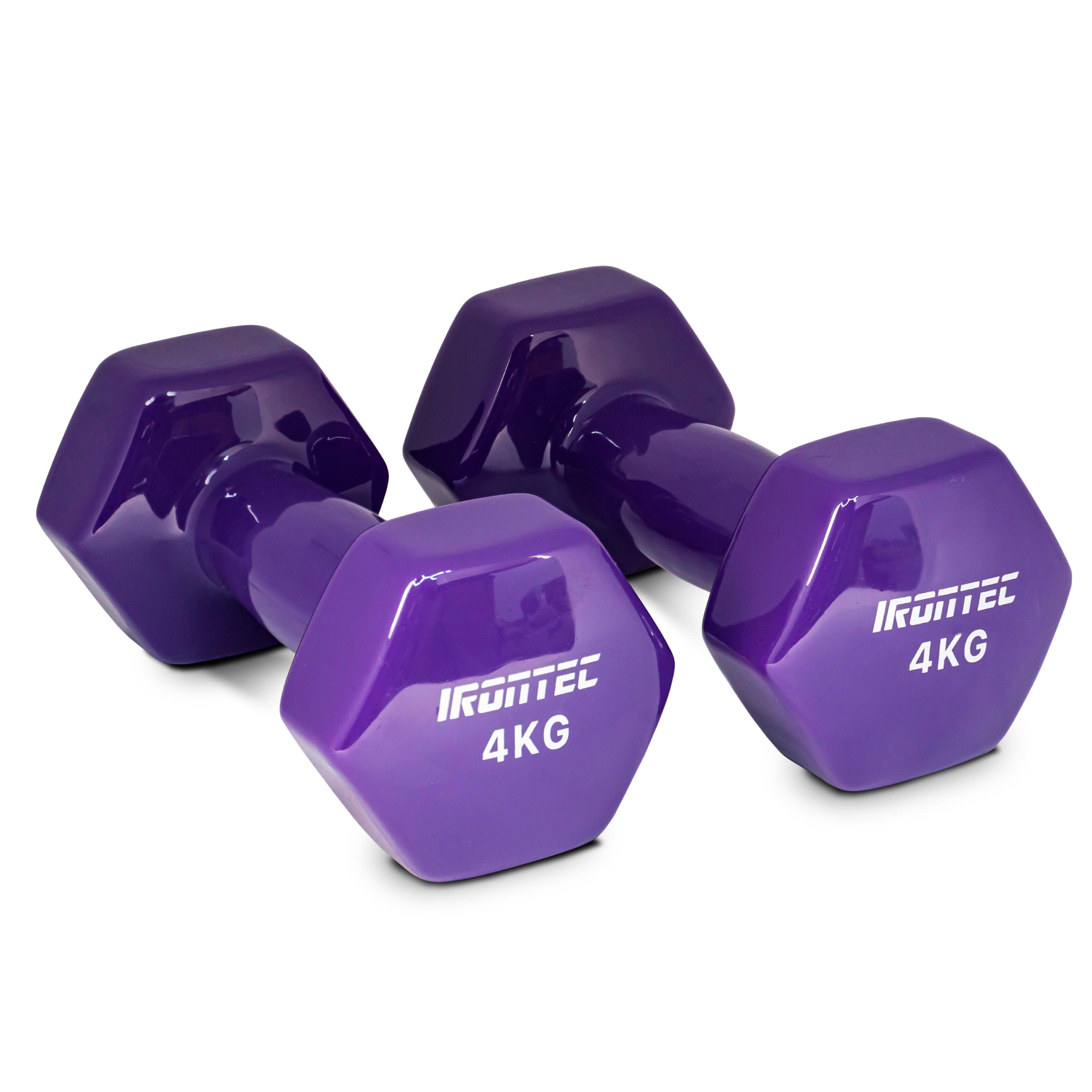 Vinyl Dumbbell 4KG Purple - IRONTEC