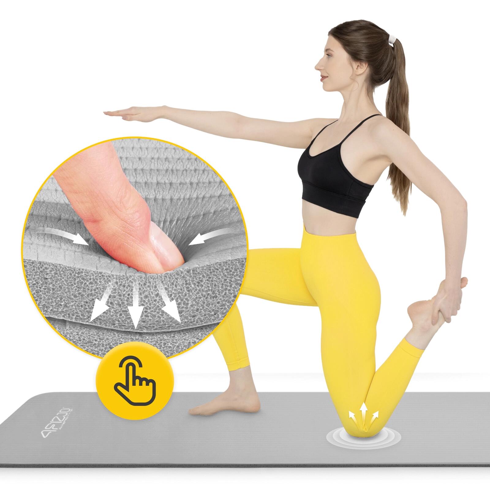 Tappetino fitness yoga pilates NBR antiscivolo stretching 180x60x1 cm 4FIZJO 2/7