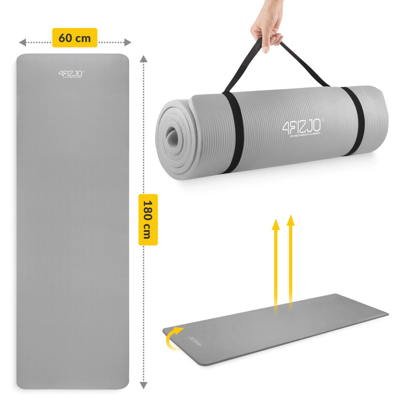 Tappetino fitness yoga pilates NBR antiscivolo stretching 180x60x1 cm 4FIZJO 7/7