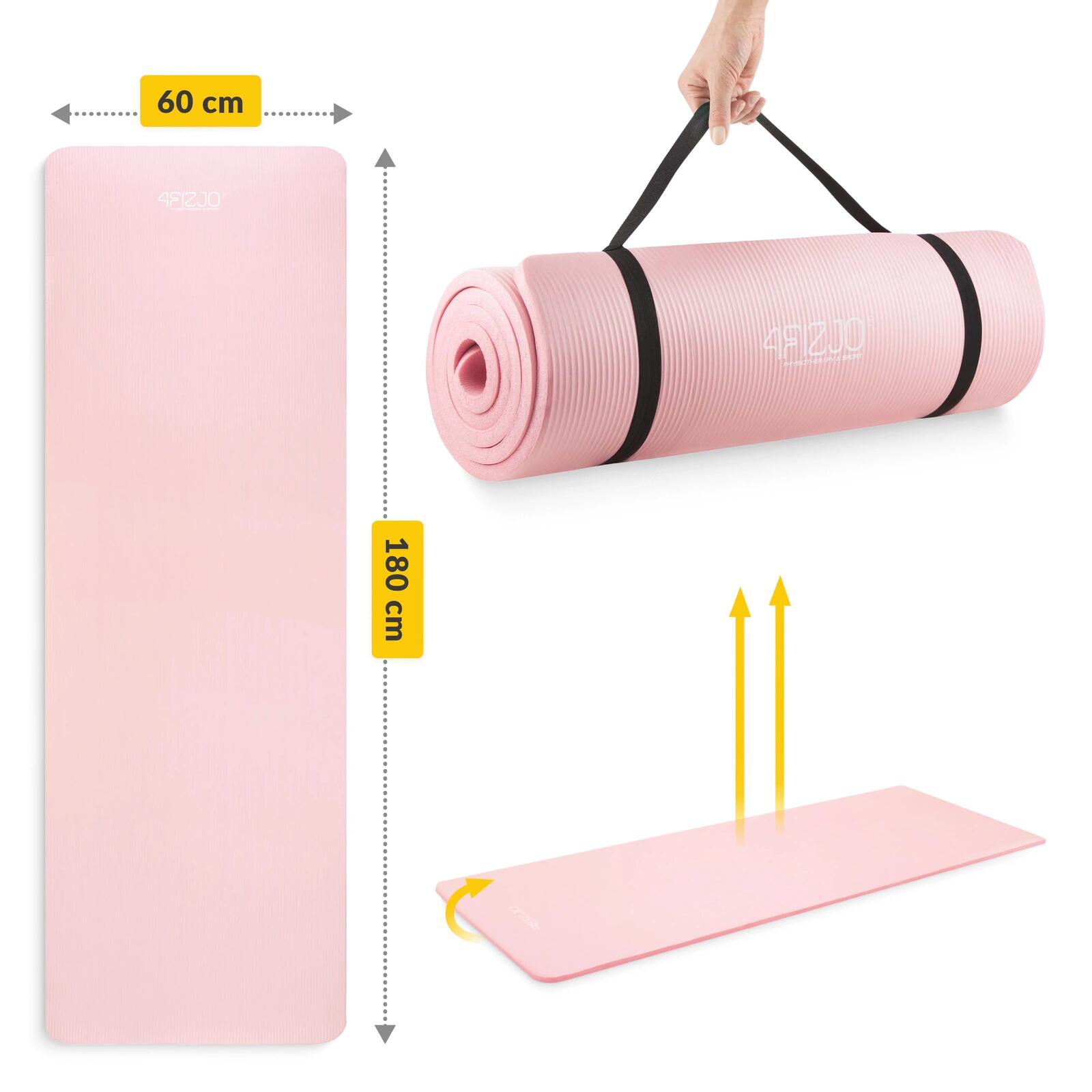 Tappetino fitness yoga pilates NBR antiscivolo stretching 180x60x1 cm 4FIZJO 6/7