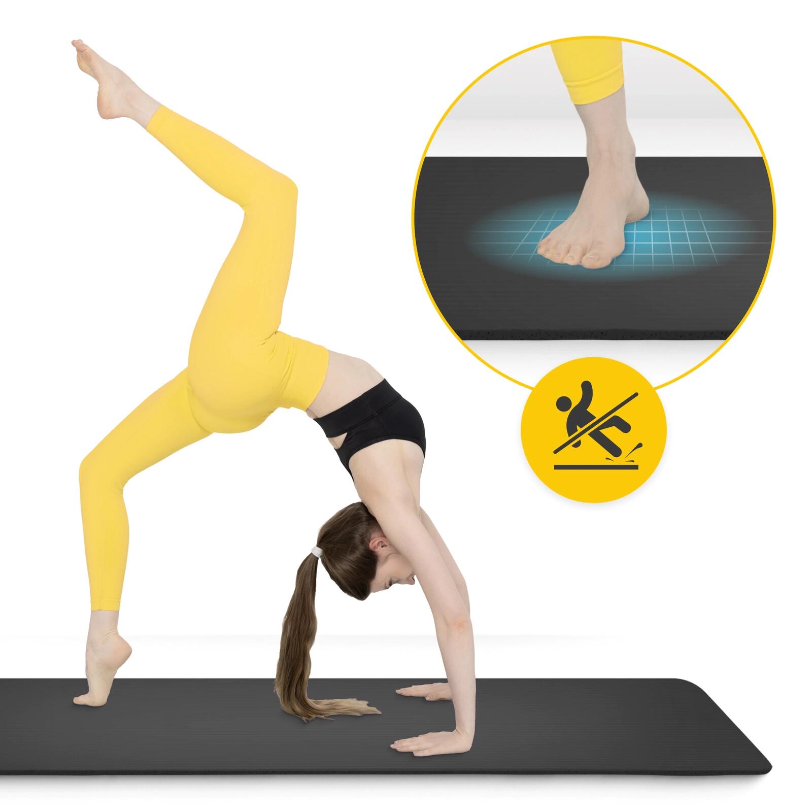 Tappetino fitness yoga pilates NBR antiscivolo stretching 180x60x1 cm 4FIZJO 3/7