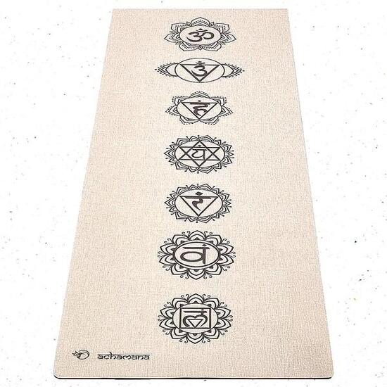 Yogamatte Naturkautschuk und Chanvre 4,5mmx61cmx1,83m 7 Chakras.