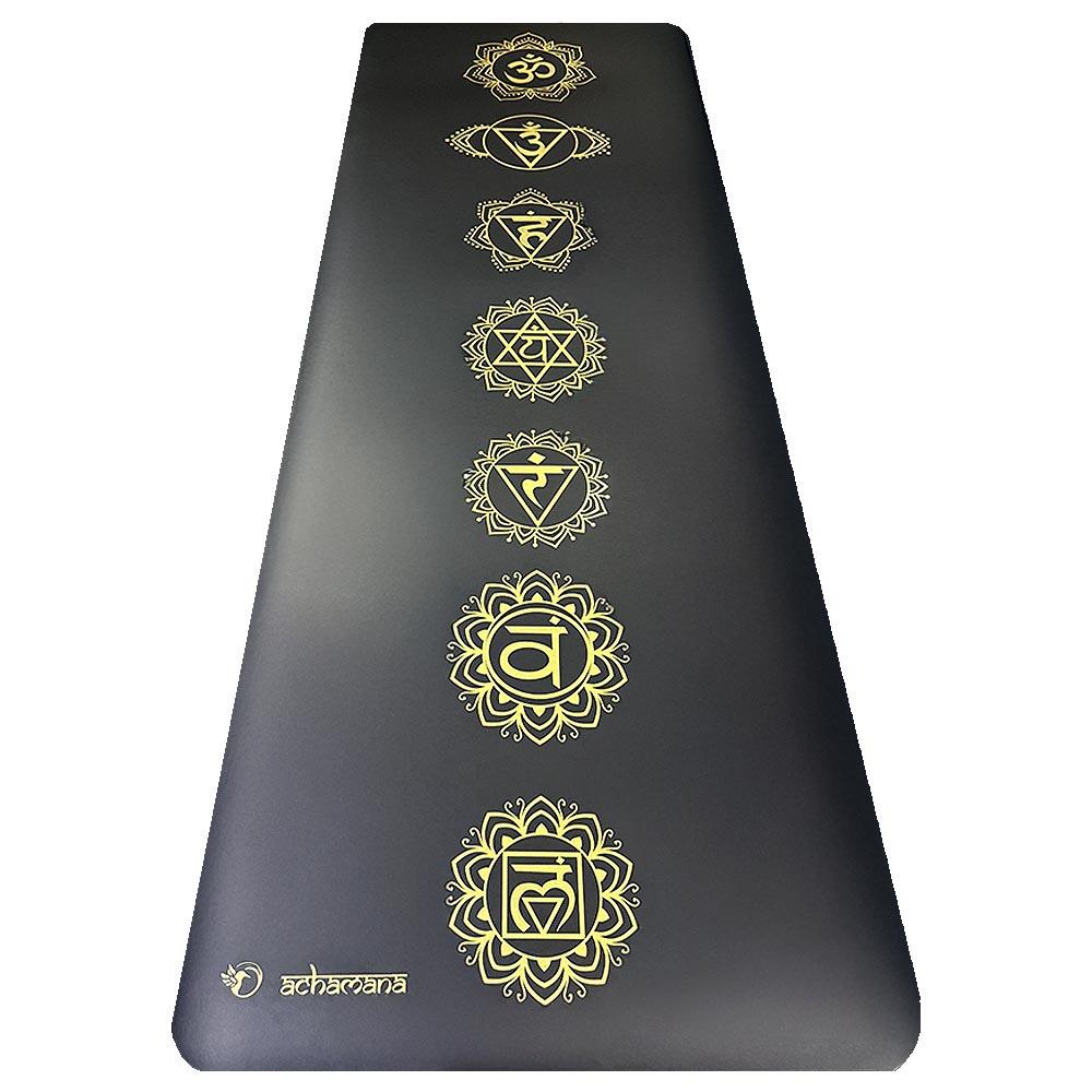 Tapete de yoga pro caucho+cuero -7 chakras oro - manos secas y mojadas 7/7