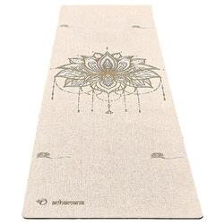 Tapis de yoga caoutchouc naturel & chanvre 4,5 mm - Fleur de lotus