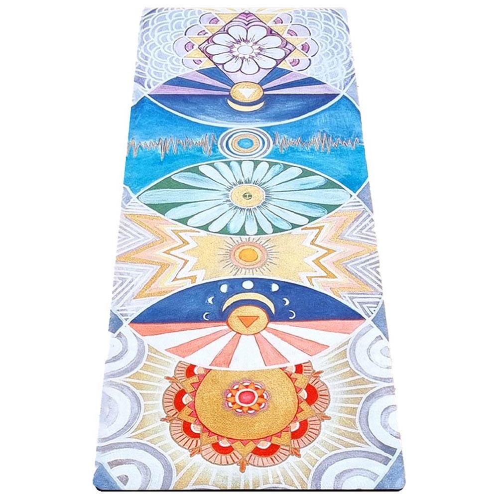 Tapete de ioga ecológico, nova geração 3 camadas 6mm 7 chakras + saco de ioga