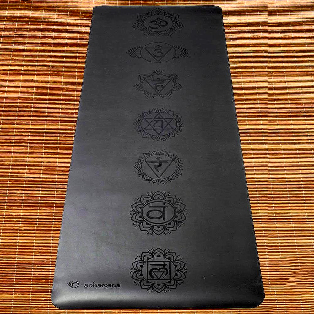 Tapis yoga gomme-similicuir 5mmX68cmx1,85m 7 chakras - mains sèches ou humides 2/7