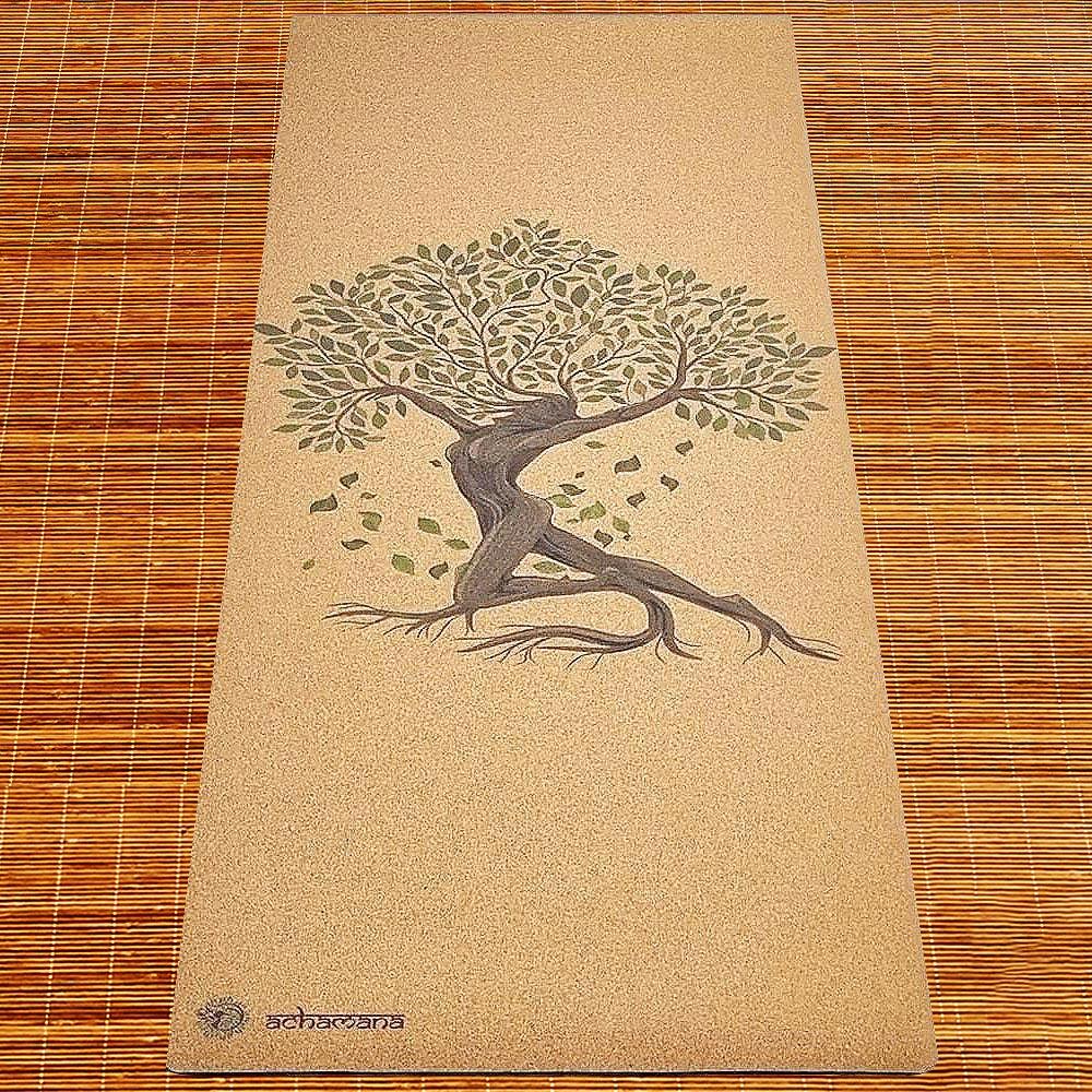 Tappeto yoga in gomma e sughero 5mmx68cmx1,83m - Albero della vita 6/7