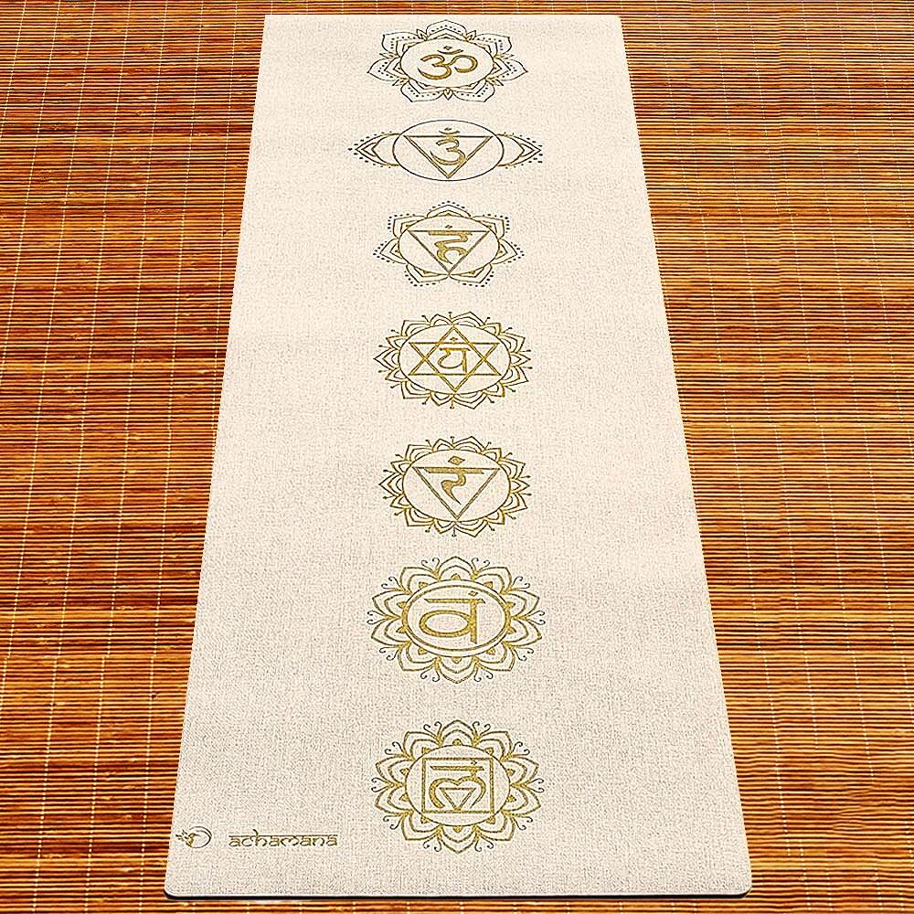 Tapete de yoga caucho natural y cáñamo 4,5mmx61cmx1,83m - 7 chakras 7/7