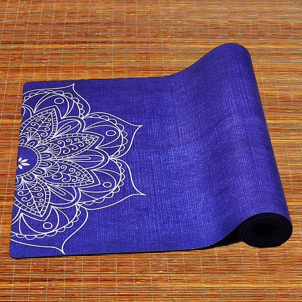Tapete de yoga caucho natural y microfibra 5mm68cmx1,83m - Mandala 6/7