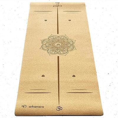Yogamat, kurk, 3-laags 6mmx68cmx1.83m bodylines-mandala