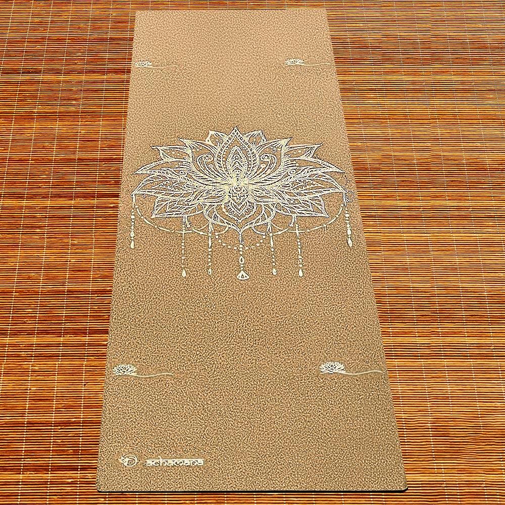 Yogamat natuurrubber & kurk 5mmx61cmx1,83m Lotusbloem 4/7