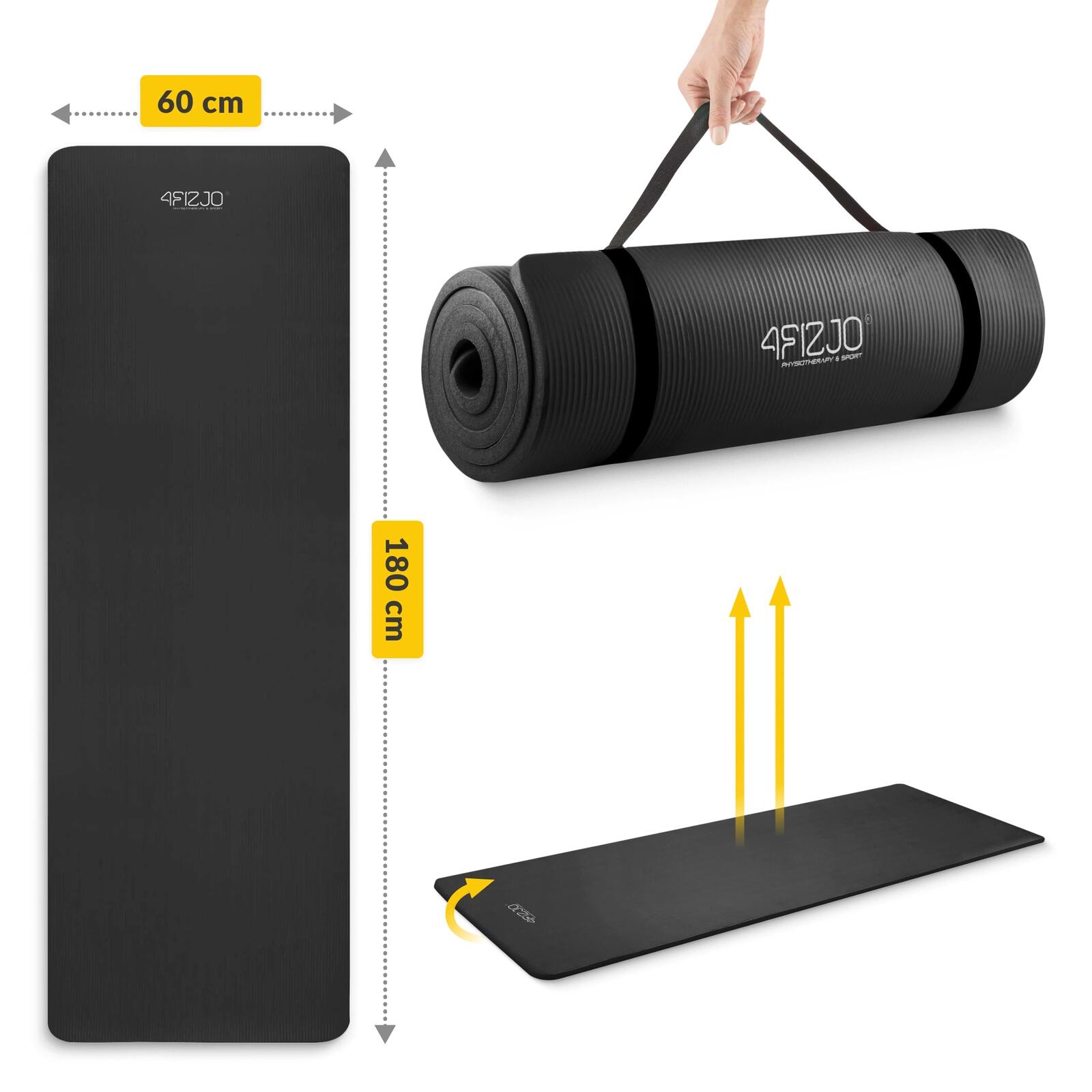 Tappetino fitness yoga pilates NBR extra spesso palestra 180x60x1,5 cm 4FIZJO 6/7