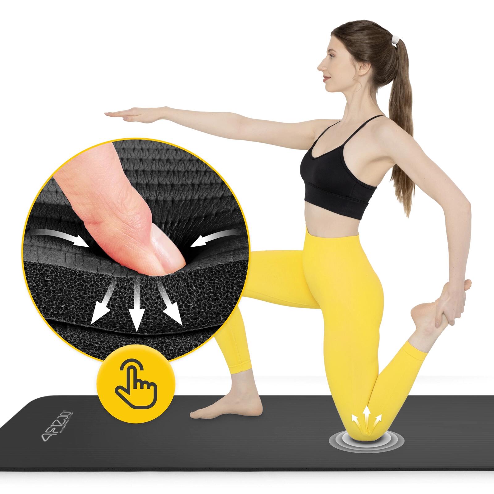 Tappetino fitness yoga pilates NBR extra spesso palestra 180x60x1,5 cm 4FIZJO 2/7