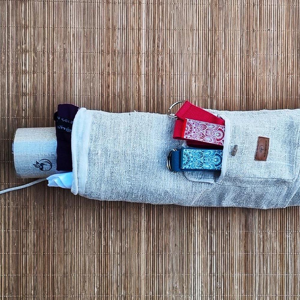 Sac de tapis de yoga Pilates et fitness chanvre naturel 2/5