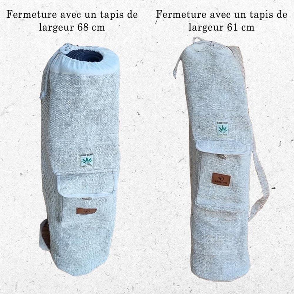Sac de tapis de yoga Pilates et fitness chanvre naturel 4/5