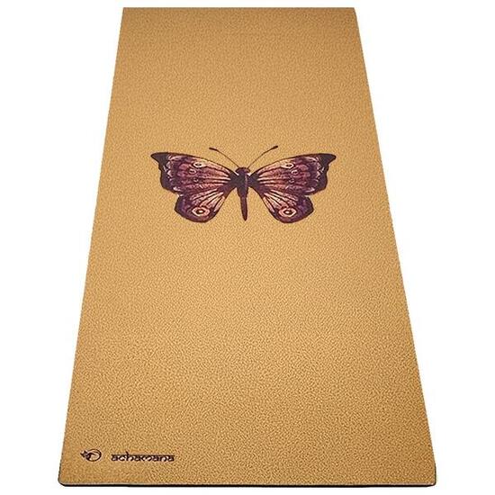 Yogamatte - rutschfest - Gummi & Kork 5mmx68cmx1,83m - Schmetterling