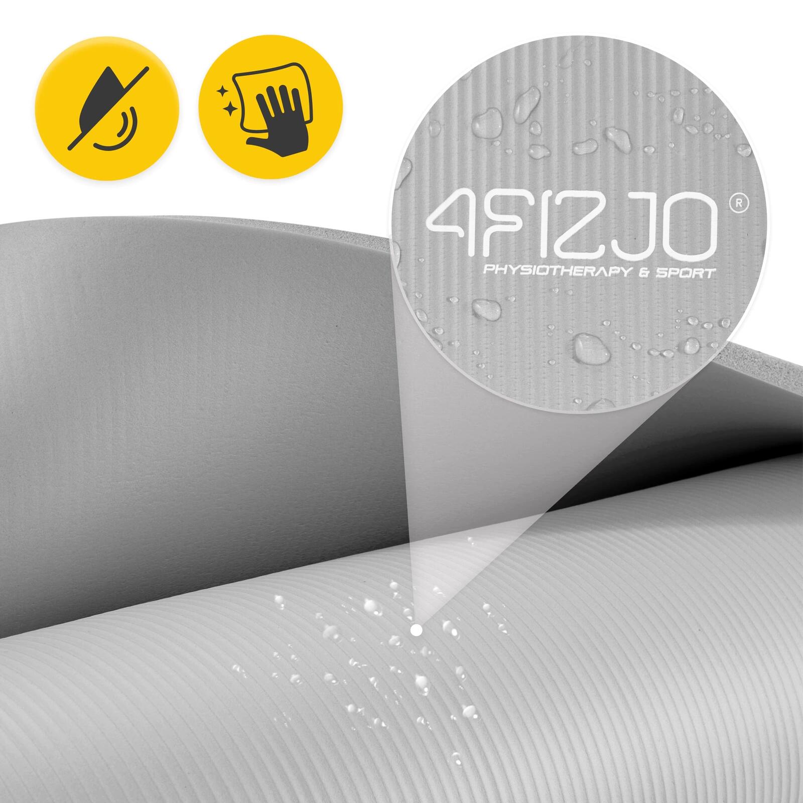 Tappetino fitness yoga pilates NBR extra spesso palestra 180x60x1,5 cm 4FIZJO 5/7