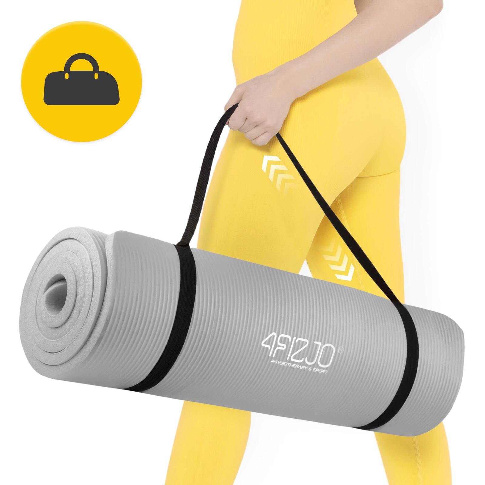 Tappetino fitness yoga pilates NBR extra spesso palestra 180x60x1,5 cm 4FIZJO 7/7