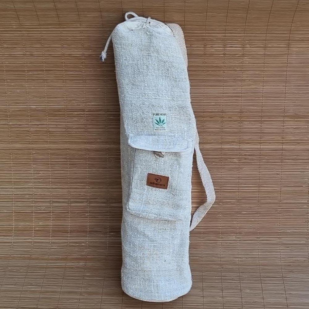 Sac de tapis de yoga Pilates et fitness chanvre naturel 3/5