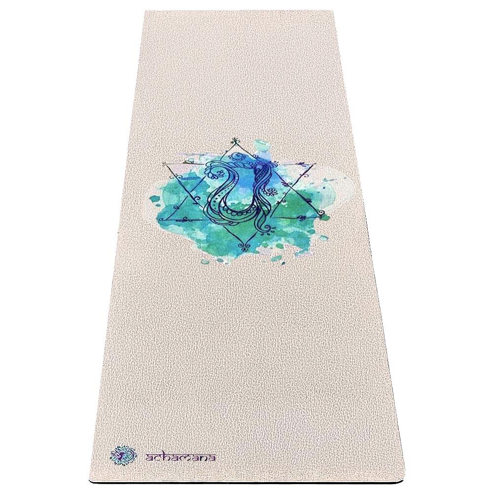 Tapete de yoga borracha natural e cânhamo 4,5mmx68cmx1,83m chakra coração