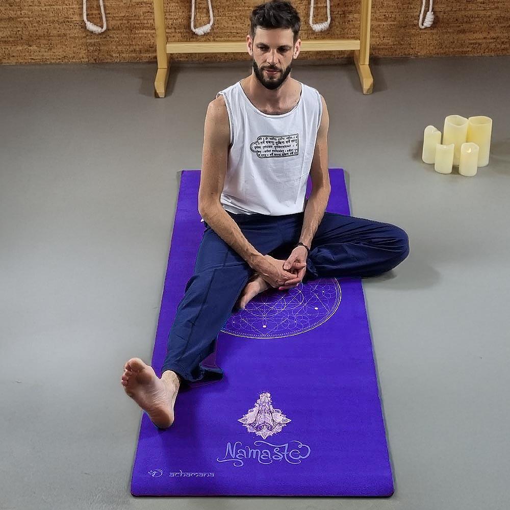 Tapis de yoga new génération conception 3 plis, 6mmx68Cmx1,83m - Namasté Indigo 7/7
