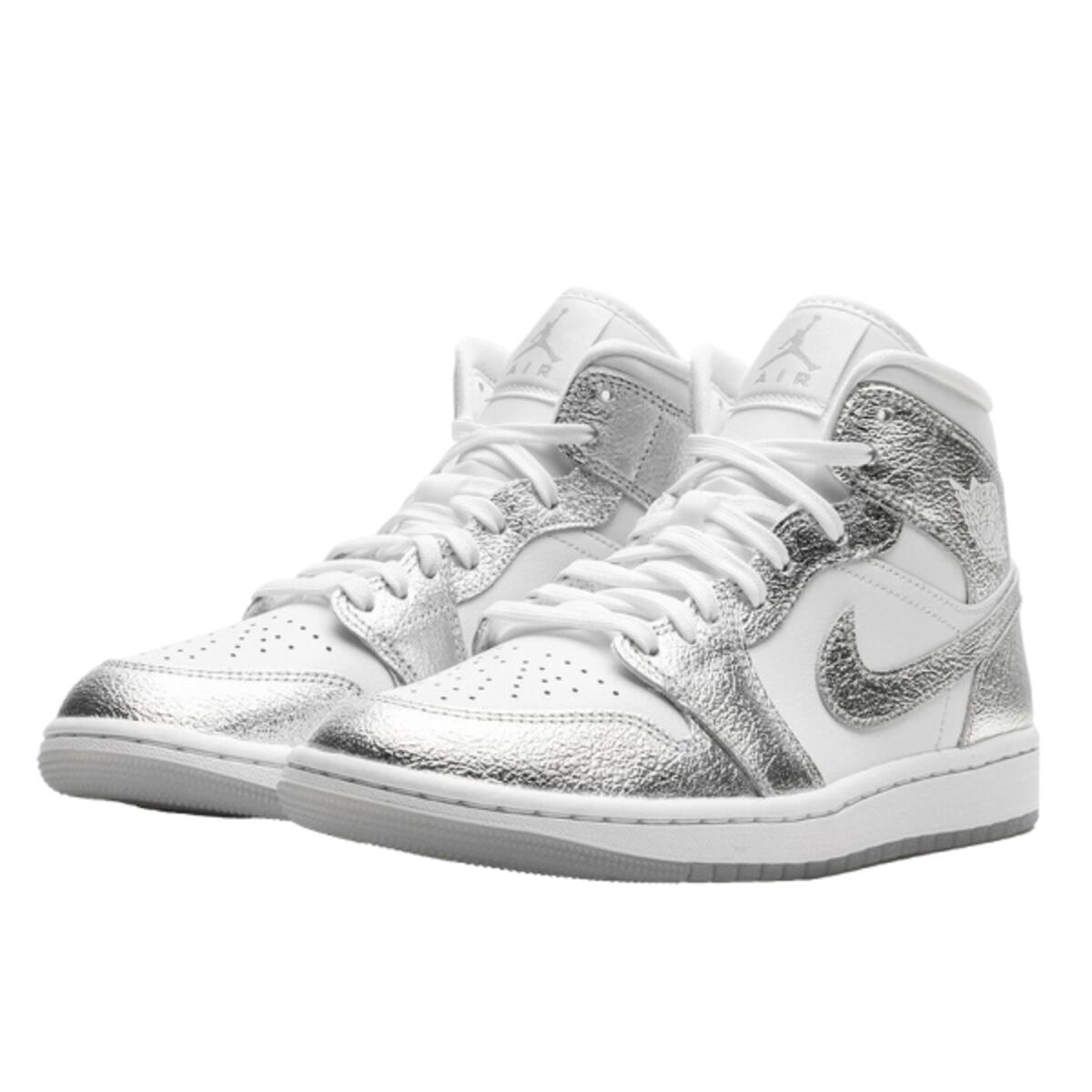 JORDAN Scarpe  1 Mid SE Metallic Silver