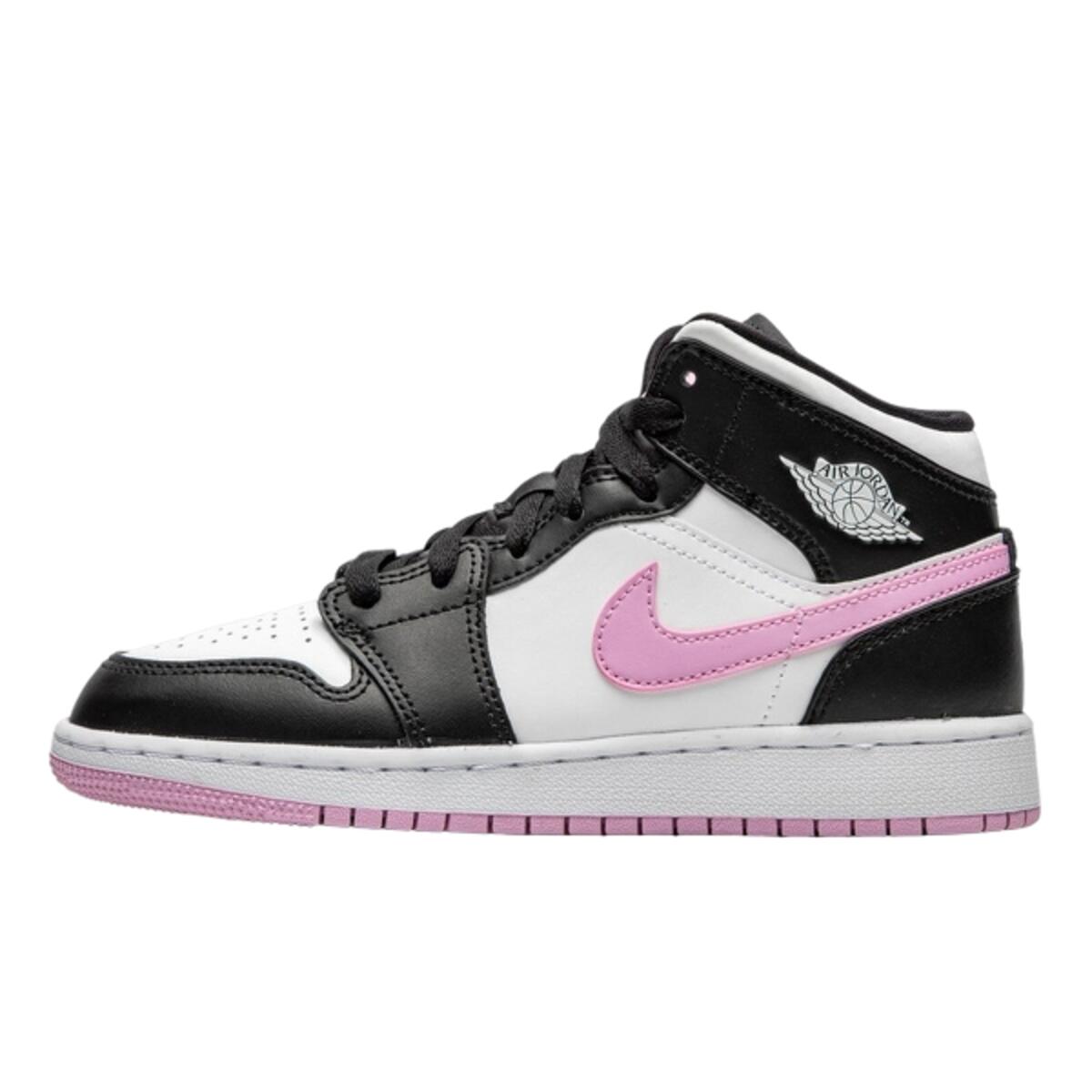 JORDAN Scarpe  1 Mid White Black Light Arctic Pink