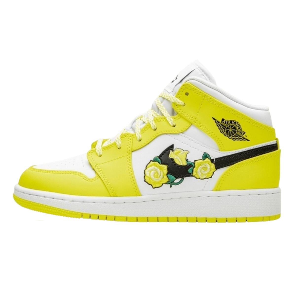JORDAN Scarpe  1 Mid Dynamic Yellow Floral