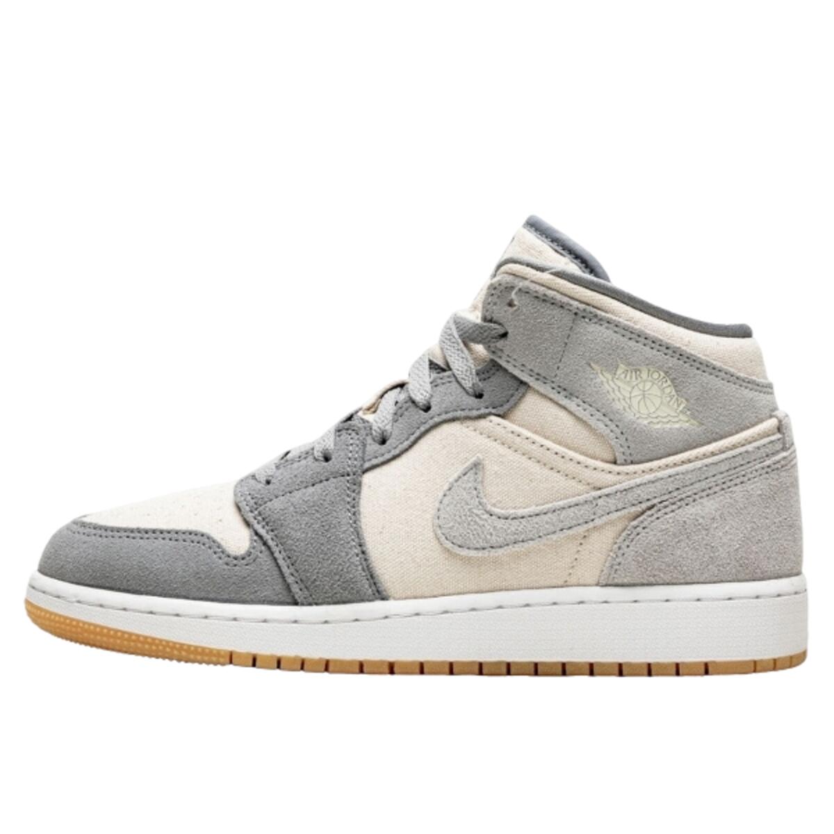 JORDAN Shoes  1 Mid Coconut Milk Particle Grey