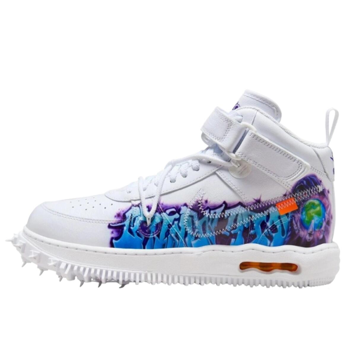 Tenis air force 1 mid off-white graffiti white