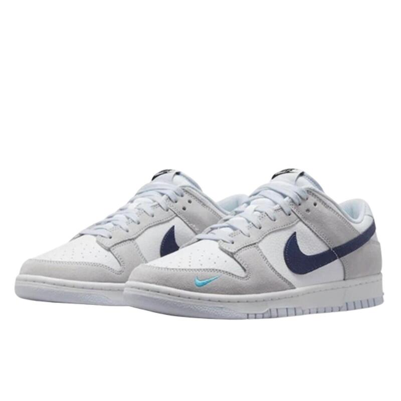Dunk Low White Grey  Aqua Mini Swoosh